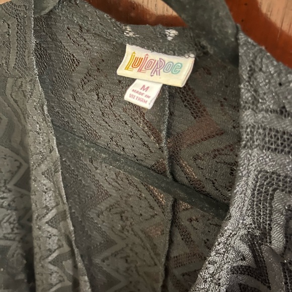 Lularoe Black Lace Mid Sleeve Open Cardigan Size Medium. - Picture 4 of 5